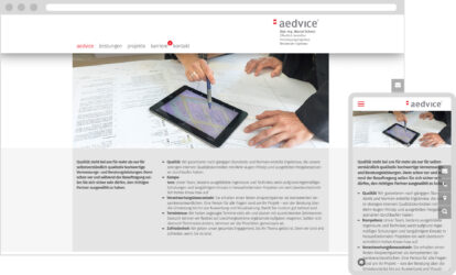 Screenshot aedvice.de Claudius Herwig Digitale Gestaltung